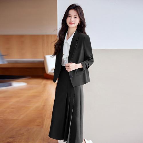 Polyester Waist-controlled Women Business Skirt Suit & two piece skirt & top Set