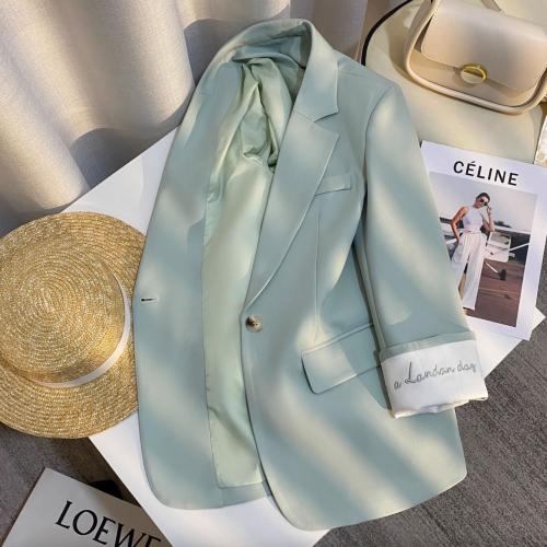 Polyester Women Suit Coat & loose sky blue PC