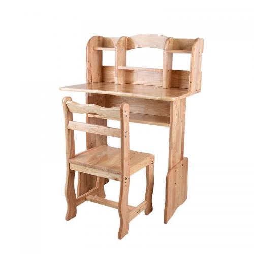 Oak adjustable Children Table and Chairs durable & hardwearing & two piece & anti-skidding Chair & Table wood pattern Set