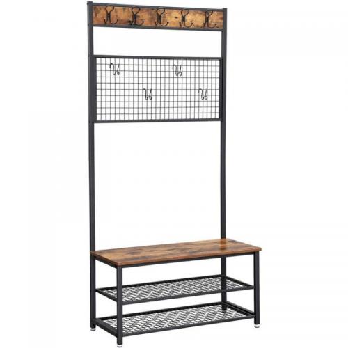 Wooden & Iron Multifunction Clothes Hanging Rack for storage PC