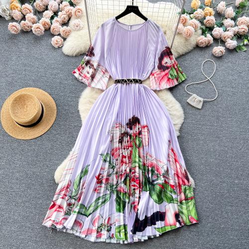 Polyester Einteiliges Kleid, Gedruckt, unterschiedliches Muster zur Auswahl, mehr Farben zur Auswahl, :,  Stück