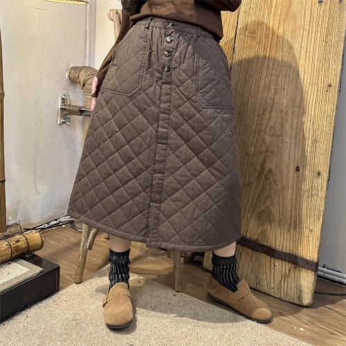 Polyester Maxi Skirt autumn and winter design Solid : PC