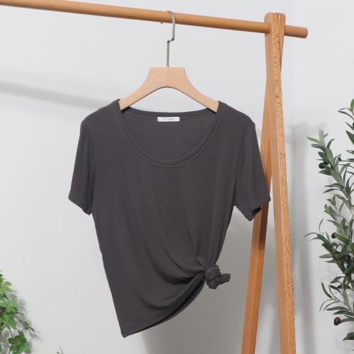 Polyester & Coton T-shirts femmes à manches courtes Solide plus de couleurs pour le choix : pièce