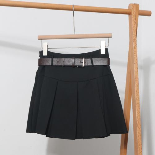 Polyester Pleated & High Waist Skirt slimming & with belt PC