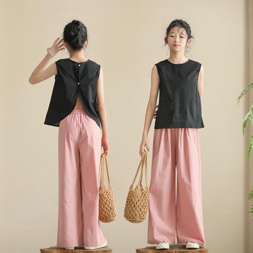 Cotton Girl Top & loose Solid black PC