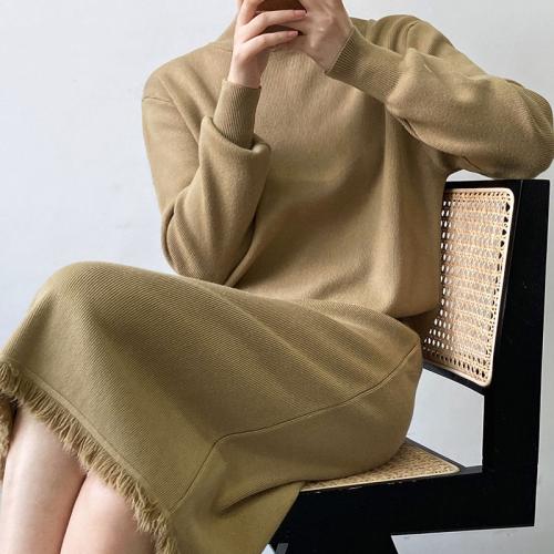 Acryl Pullover Kleid, Gestrickte, Solide, mehr Farben zur Auswahl, :,  Stück