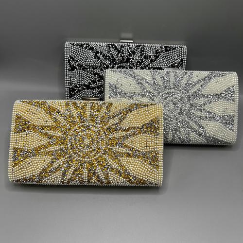 PU Leather & Zinc Alloy hard-surface & Easy Matching Clutch Bag with chain & with rhinestone PC