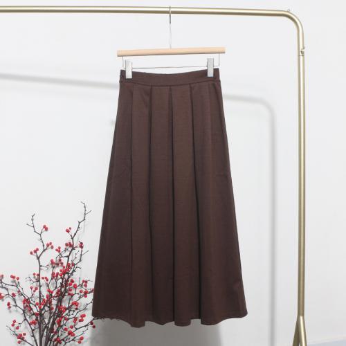 Polyester A-line & High Waist Maxi Skirt : PC