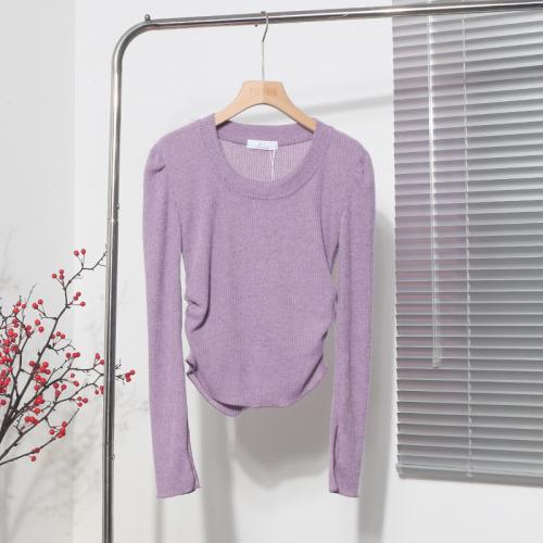 Polyester Slim Women Long Sleeve Blouses Solid : PC