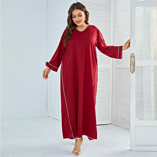 Polyester Plus Size Muslim Cloth & loose red PC