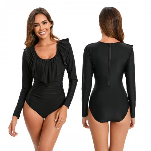 Polyamide One-piece Swimsuit & skinny style black PC