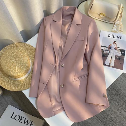 Polyester Women Suit Coat & loose pink PC