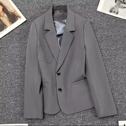 Polyester Women Suit Coat & loose gray PC