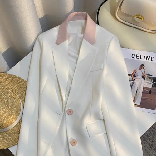 Polyester Manteau de costume de femme Blanc pièce