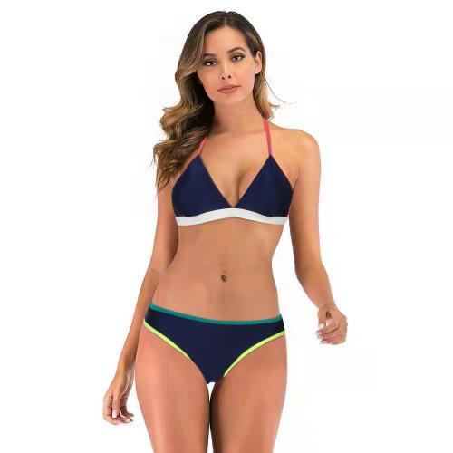 Poliamida & Spandex & Poliéster Bikini, impreso, azul profundo,  Conjunto