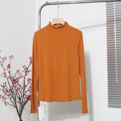 Polyester & Cotton stringy selvedge & Slim Women Long Sleeve T-shirt : PC