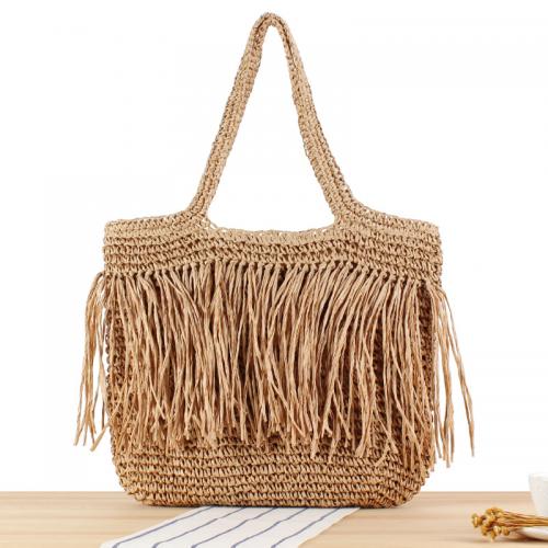 Paper Rope Easy Matching Woven Shoulder Bag large capacity PC