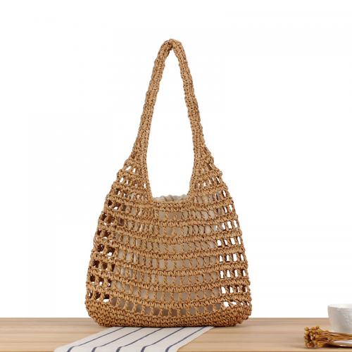 Paper Rope Easy Matching Woven Shoulder Bag large capacity & hollow PC
