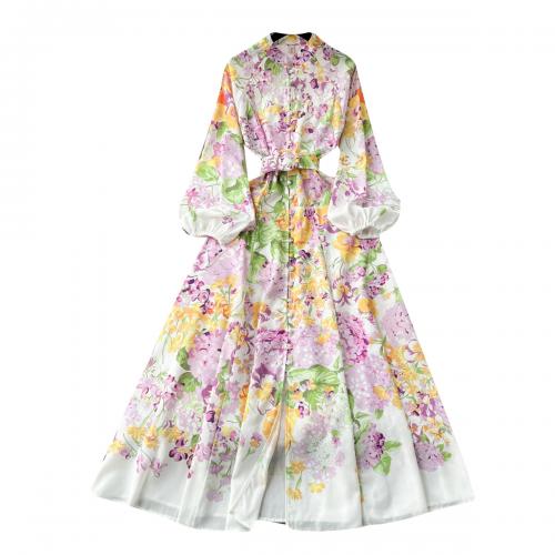Tissu mixte Robe d’une seule pièce Imprimé Floral plus de couleurs pour le choix pièce