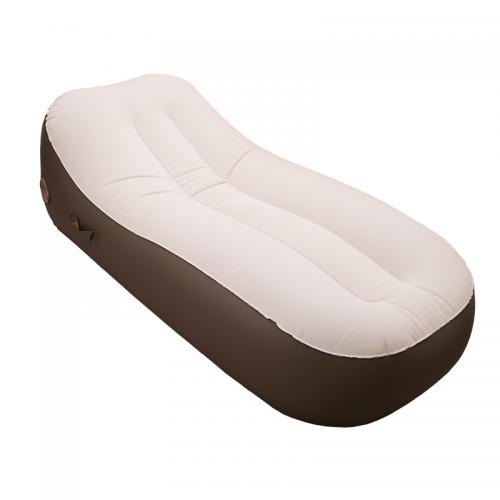 Flocking Fabric PVC foldable Inflatable Bed Mattress portable khaki PC