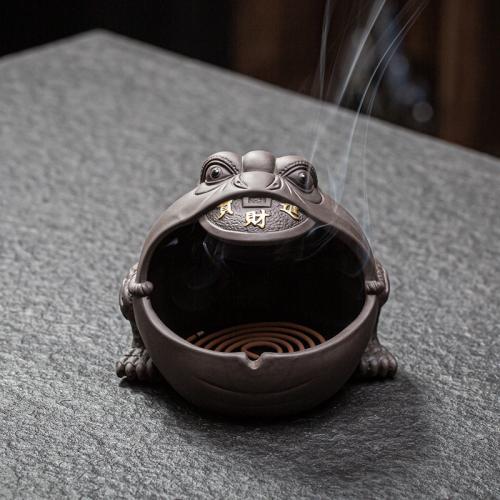 Purple Clay Incense Burner for home decoration & durable handmade PC