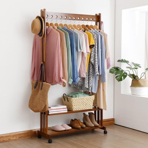 Bamboo Clothes Hanging Rack Solid brown PC