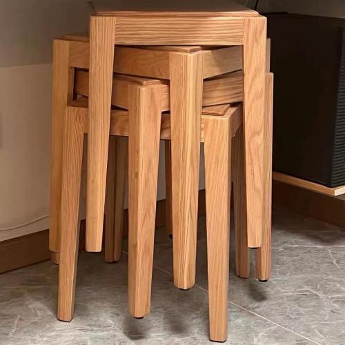 Solid Wood Stool durable Solid brown PC