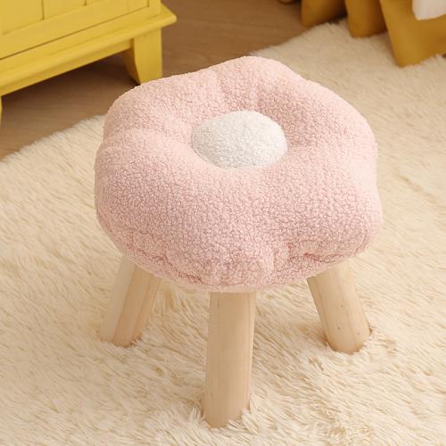 Plush & Solid Wood Stool durable floral PC