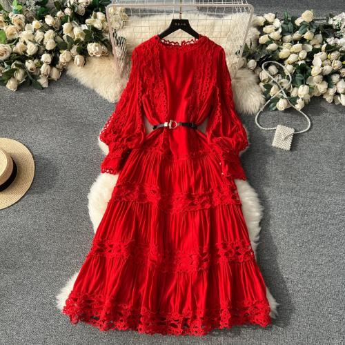 Lace & Polyester Waist-controlled One-piece Dress slimming PC