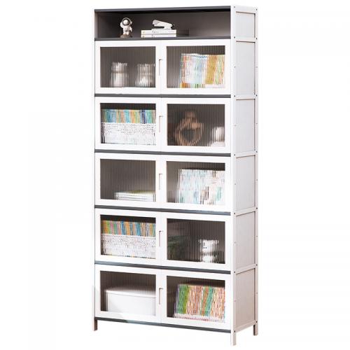 Moso Bamboo & Acrylic Storage Cabinet for storage & dustproof white PC