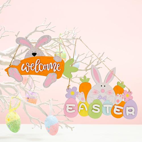 Wooden Easter Design Hanging Ornament for home decoration PC