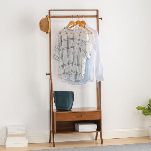 Bamboo Clothes Hanging Rack Solid Dark Brown PC
