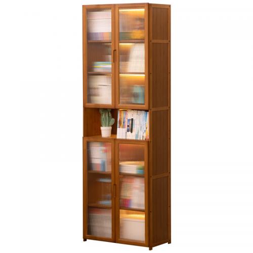 Moso Bamboo & Acrylic Storage Cabinet for storage & dustproof brown PC