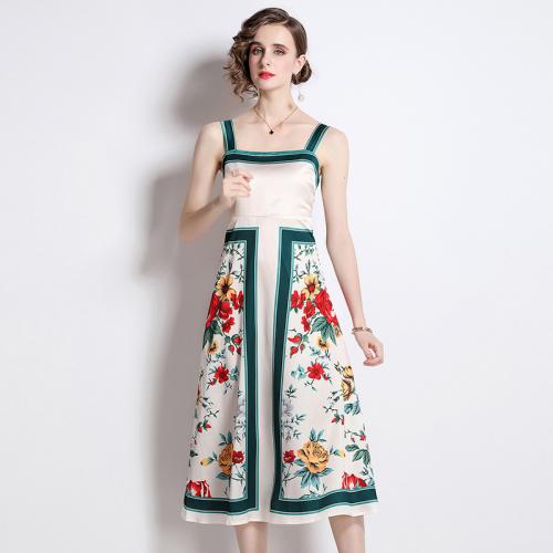 Polyester Slim & A-line Slip Dress printed floral mixed colors PC