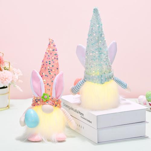 PP Cotton & Cloth & Sequin Easter Design & With light Decoration for home decoration & Cute PC