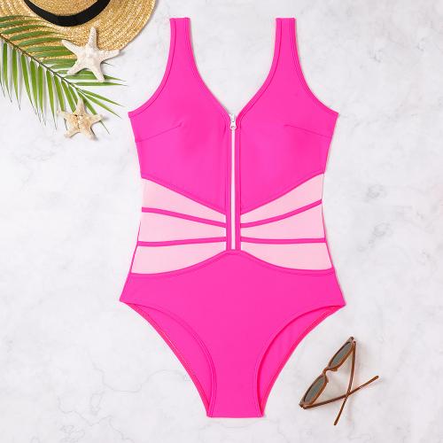 Polyester One-piece Swimsuit slimming patchwork PC