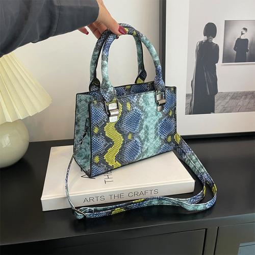 PU Leather Easy Matching Handbag attached with hanging strap snakeskin pattern PC