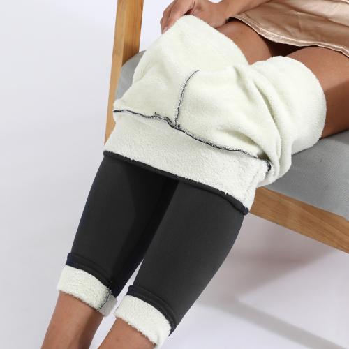 Chemical Fiber & Polyester Women Leggings fleece & skinny & thermal Solid PC