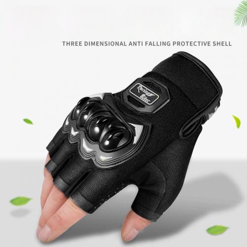Cloth & PE Plastic Moto Gloves & anti-skidding Solid :XL Pair