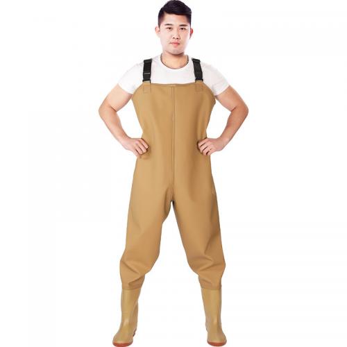 PVC & Knitted Wader Pants thicken & waterproof yellow PC