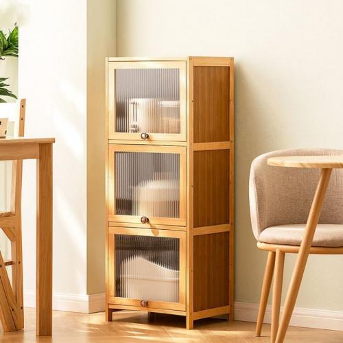 Moso Bamboo & Acrylic Multifunction Storage Cabinet  Solid PC