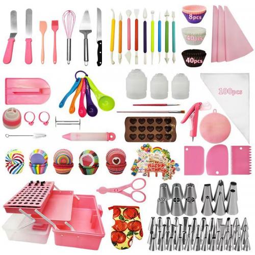 Polypropylene-PP & Stainless Steel & Silicone Cake Decorating Nozzle Set durable & multiple pieces Set