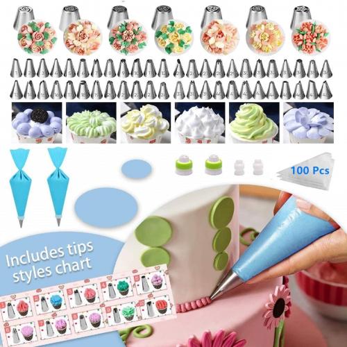 Stainless Steel & Plastic & Silicone Cake Decorating Nozzle Set durable & multiple pieces Set