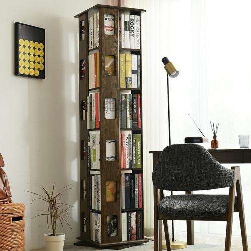 Solid Wood Bookshelf rotatable PC