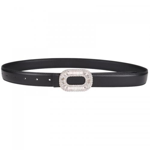 PU Leather Easy Matching Fashion Belt flexible length & with rhinestone Zinc Alloy Sliver Plated PC