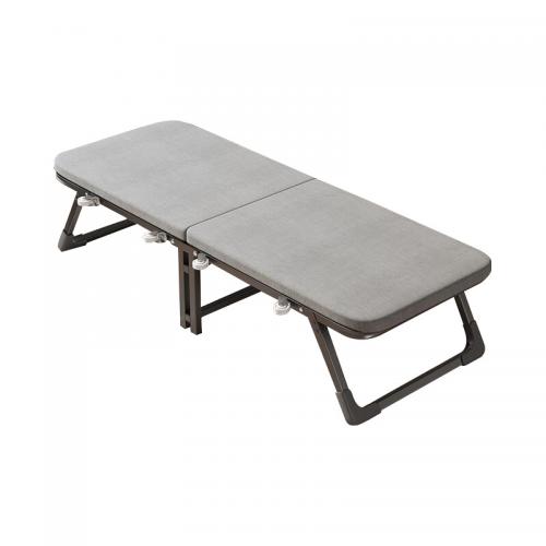 Metal & Cotton Linen Foldable Bed portable gray PC