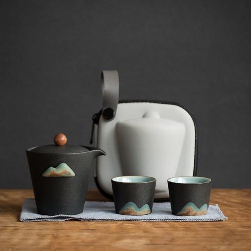 Céramique Ensemble de thé portable Handmade plus de couleurs pour le choix Ensemble