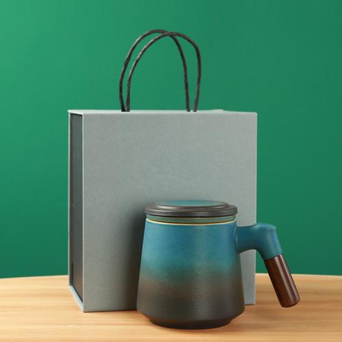 Ceramics anti-scald Mug Set with gift box Cup Lid & filter & cups handmade Set