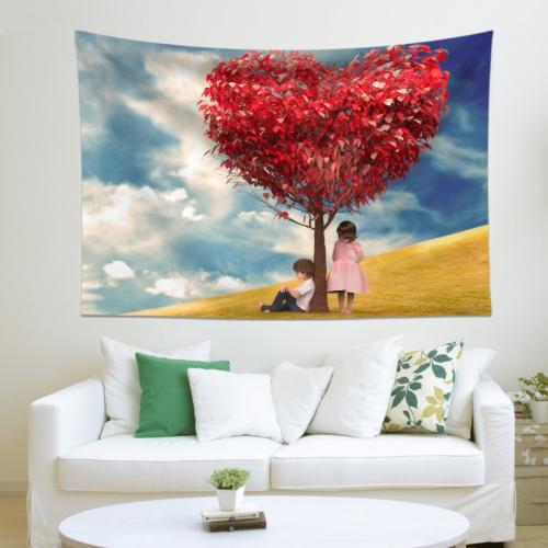 Polyester Tapestry for home decoration printed heart pattern PC
