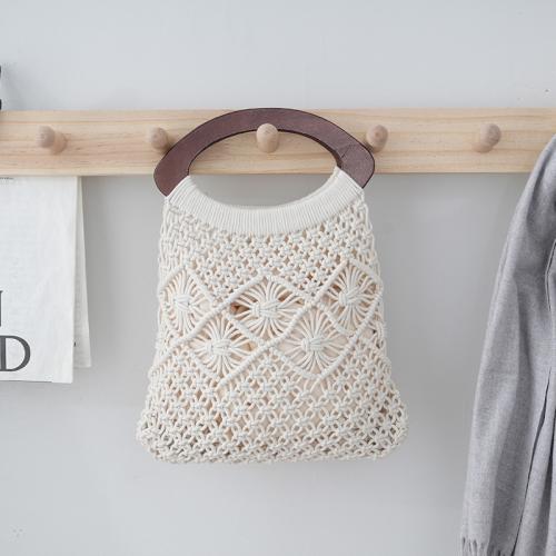 Baumwollschnur Handtasche, Weiß,  Stück